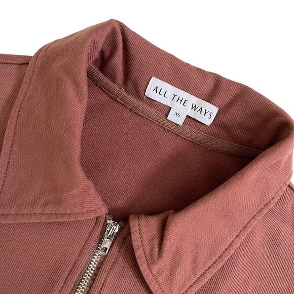 ALL THE WAYS Stasia Zip Up in Brown - Picture 3 of 9